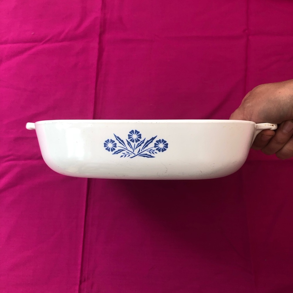 Corning Ware P-9-B  dish 9” blue white casserole NO lid